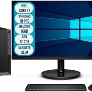Computador Completo Slim Intel Core i7 16GB SSD 512GB Wifi Windows 10 Pro Monitor 21″ 3green Office 3GO-047