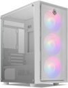 GABINETE GAMER MANCER GOBLIN V2, MID TOWER, LATERAL DE VIDRO, COM 3 FANS RAINBOW, BRANCO, MCR-GBNV2-WH