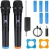 Microfone Sem Fio UHF, 2 Microfones Sem Fio Karaoke, Microfone Dinamico, Microfone de Mão para Festas, Eventos, Aulas, Palestras, Desempenho, Entretenimento Familiar