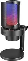 FIFINE Microfone De PC Para Jogos, Ampligame Condensador USB Desktop RGB Controle Para Gravação De Streaming De Podcasts Youtube No Mac/Computador/PS4/PS5, Com Botão Mudo, Ganho De Microfone…