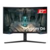 Monitor Gamer Samsung Odyssey G6, 27 Pol VA, Curvo, WQHD, 1ms, 240Hz, FreeSync Premium PRO, DP/HDMI, LS27BG650ELXZD