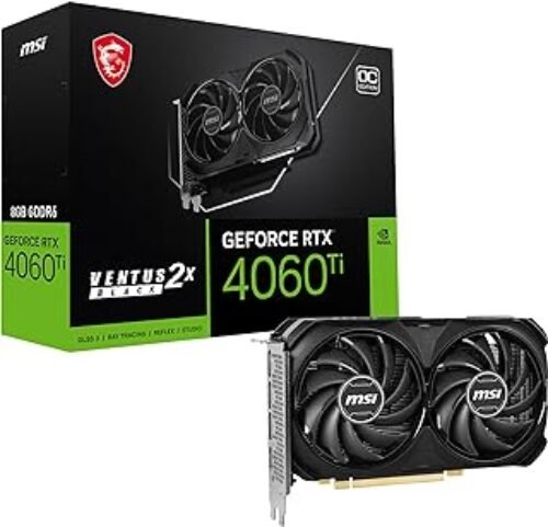 Placa de Video RTX 4060 TI 8GB GDDR6 128 Bits VENTUS 2X OC MSI 912-V515