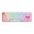Teclado Mecanico Gamer Akko 3068B Plus Multi Modes, RGB, Switch Akko Jelly Purple, Branco e Rosa, AKKO-3068B-PLUS-WH